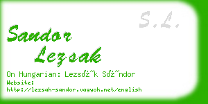 sandor lezsak business card